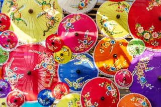 Vibrant Thai Borsang Umbrellas