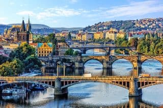 Charles Bridge Over the Vltava River in Prague