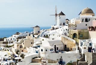 Overlooking the Aegean Sea: Oia Village in Santorini