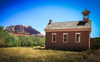 Weathered Schoolhouse in Zion National Park