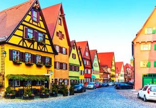 Colorful Half-Timbered Houses in Dinkelsbühl Old Town