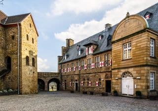 Historic Broich Castle Courtyard in Germany