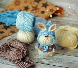 Handcrafted Knitted Bunny Doll