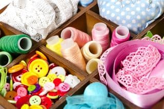 Craft Box Filled with Sewing Essentials