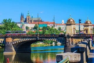 Charles Bridge Over the Vltava River in Prague