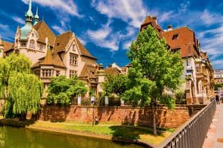 Traditional Alsatian Architecture by the River Ill