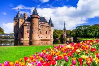 Castle de Haar amidst the Tulip Season in Holland
