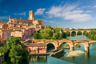 Albi Cathedral and Tarn River Bridges in France