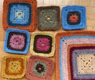 Colorful Crochet Squares for a Blanket