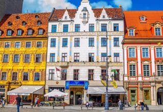 Historic Facades of Wroclaw's Old Town Market Square