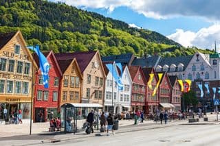 Bergen's Bryggen Wharf in Summer