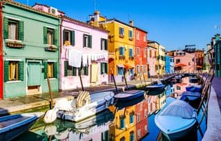 Colorful Burano Canals in Venice, Italy