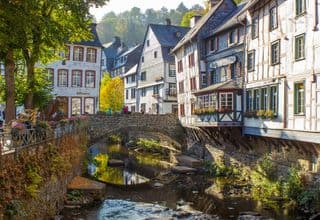 Monschau's Old Bridge Over the River Inde