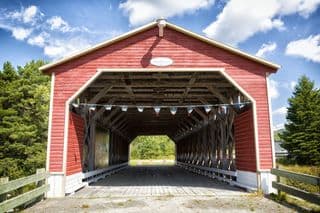 Romain-Caron Covered Bridge in Quebec