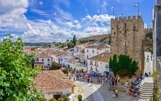 Medieval Obidos Castle Walls in Portugal