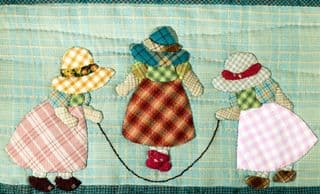 Girls Skipping Rope Patchwork Quilt