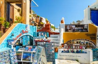 Vibrant Bookshop in Oia, Santorini