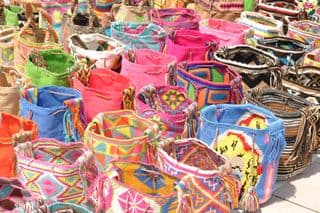 Vibrant Colombian Mochilas Display