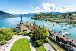 Spiez Castle Overlooking Lake Thun