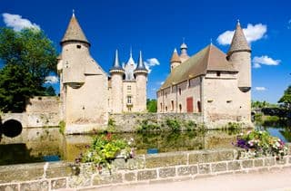 Medieval Castle by the Moat in Burgundy, France