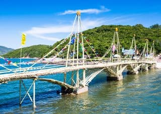 Colorful Bamboo Bridge at Tri Nguyen Peninsular