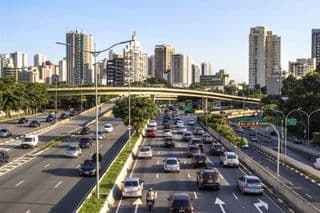 Heavy Traffic in Sao Paulo, Brazil