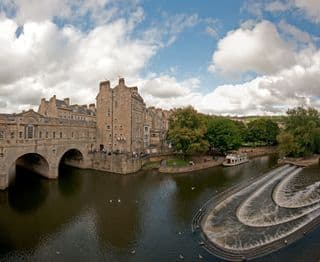 Pulteney Bridge Over the River Avon in Bath, England