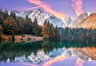 Fusine Lake at Dusk Reflection