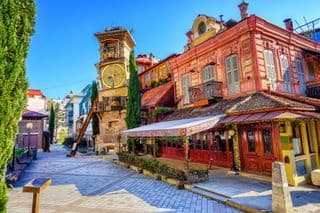 Clock Tower in the Heart of Old Tbilisi