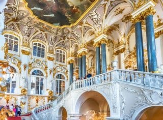 The Winter Palace's Grand Staircase in Saint Petersburg, Russia