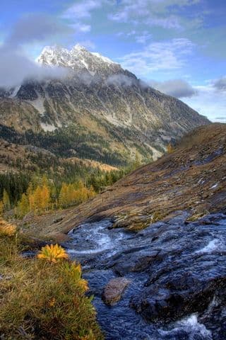 Autumnal Cascade in the Shadow of Mount Stuart