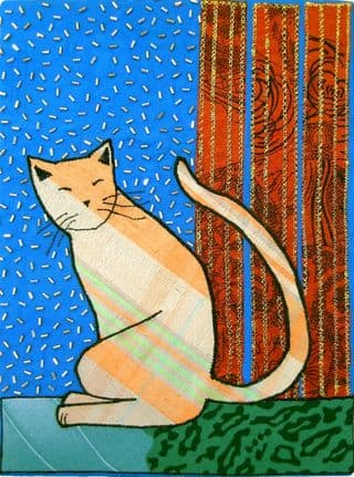 Plaid Cat Sitting Pretty