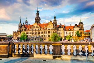 Dresden's Royal Palace Under the Setting Sun