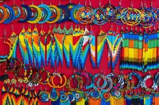 Vibrant Tribal Beaded Earrings Display