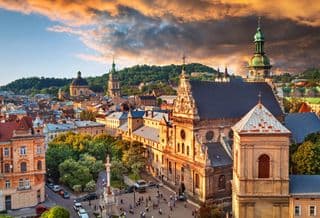 Sunset Serenade over Lviv's Dusk