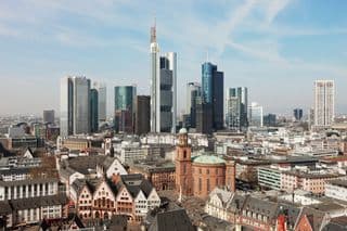 Historic Frankfurt juxtaposed against its Modern Skyline