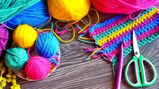 Vibrant Yarn Balls and Crochet WIP