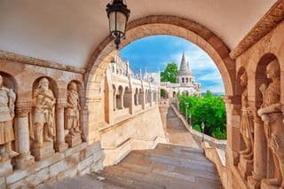 Statuesque Stairway to the Old Fisherman's Bastion