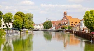 River Isar in Landshut, Germany