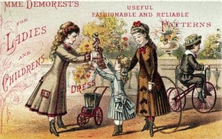 Fashionable Victorian Ladies in an Outdoor Setting