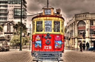 Red Tram 178 in Christchurch City Loop