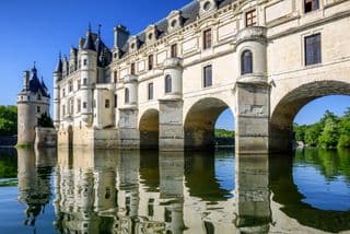 Reflection of Château de Chenonceau in the River Cher