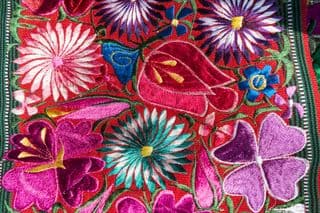 Vibrant Embroidered Guatemalan Fabric