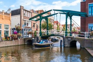 Leiden's Swing Bridge Over Canal