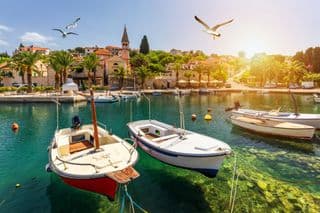 Splitska Village Harbour in Croatia