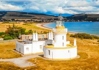 Historic Cromarty Lighthouse by the Scottish Coast