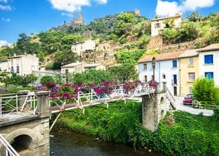 Bridge of Flowers in Lastours, France