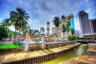 Jamek Mosque Amid Kuala Lumpur's Urban Oasis
