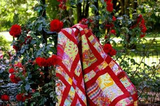 Quilted Blanket Amongst Avery Park Roses
