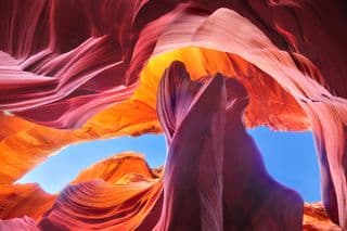 Sunlight cascading through Antelope Canyon